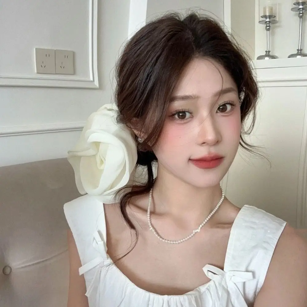 

Elegant French Chiffon Hairpin Yellow Large Rose Flower Hair Clips Purple Sweet Women Barrette Seaside