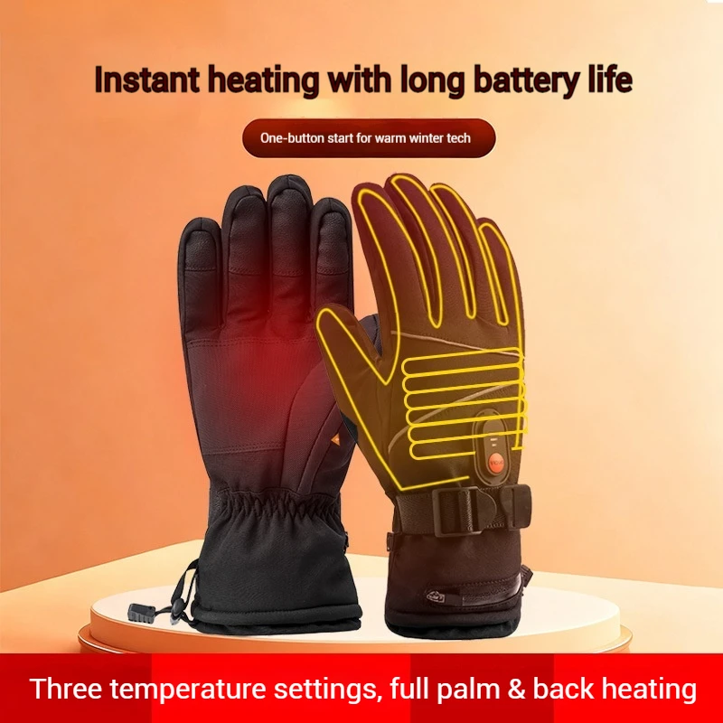 Luvas aquecidas da motocicleta inverno moto luvas aquecidas quente à prova dwaterproof água recarregável aquecimento luva térmica para motocicleta engrenagem de rua