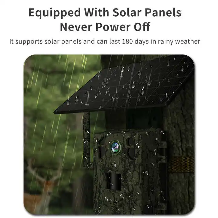 الصيد البرية 4G LTE كاميرا تعقب SIM اللاسلكية توهج للرؤية الليلية كاميرا خضراء لوحة طاقة شمسية كاميرا شبكة مراقبة للبعث في الهواء الطلق H6 #6