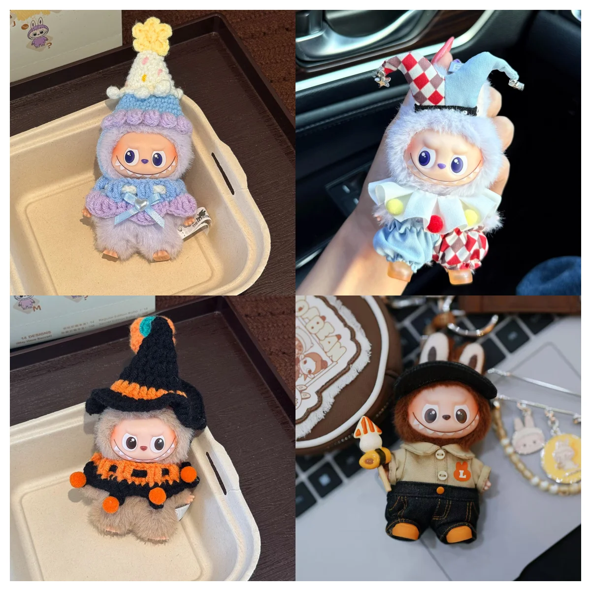 

Виниловая кукла для Labubu 4,0, настраиваемая цветная одежда из меха дьявола, 10 см, кукольная одежда, костюм на Хэллоуин для кукол, игрушки