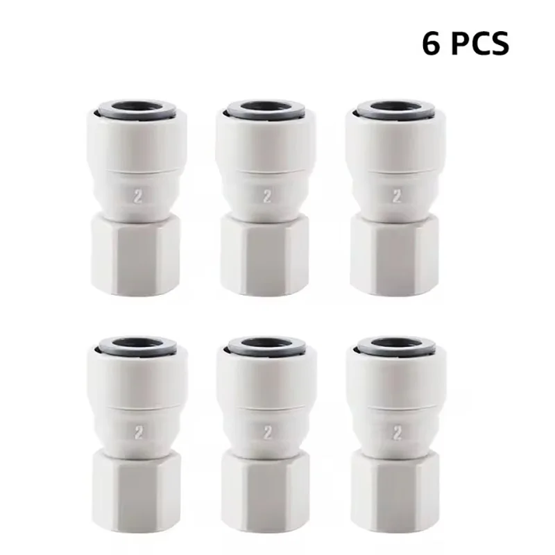 6 pcs/Lot Plastic Push-in Fitting,Home Brewing Quick Connector Joint for 9.52mm(3/8) Tube Line, Fit 7/16\'\' MFL Disconnect Thread