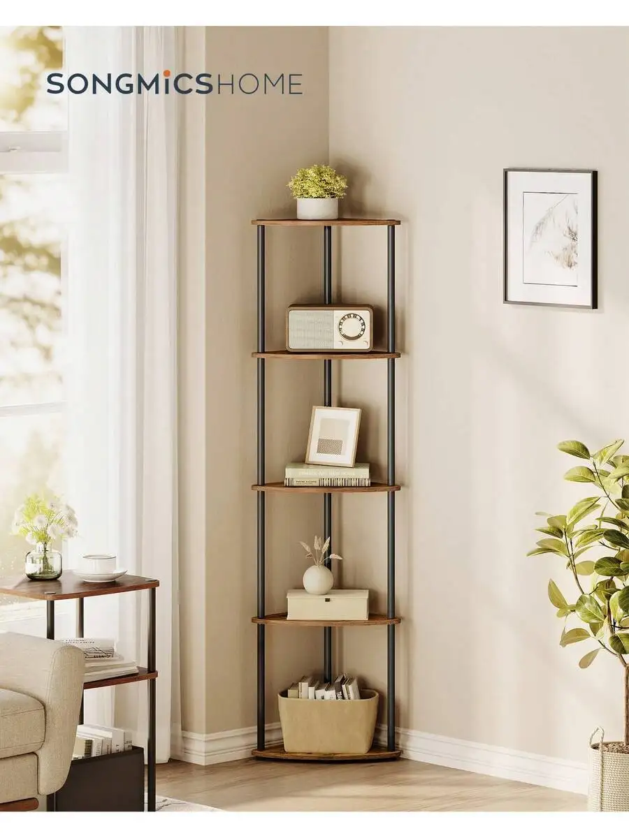 Superfast Toolless Assembly, Shelf, 5-Tier Standing Shelf, Shelf Stand, Living Room, Bedroom, Kitchen, 15 X 10.6 X 54.7 Inches