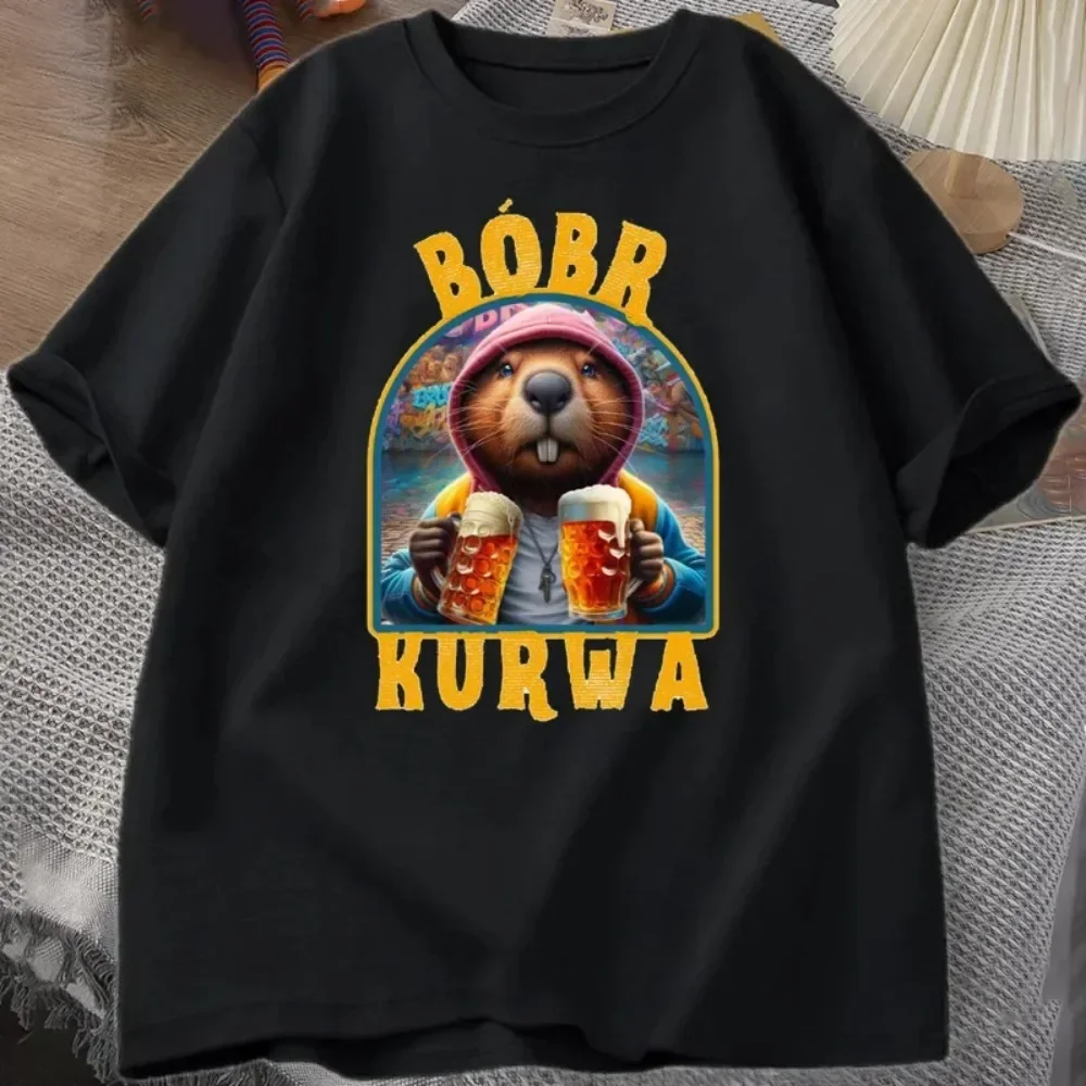 Bóbr Kurwa Gladiator T Shirts for Men Women The Glory of Rome Graphic T-Shirt Bober Beaver Boberek Tshirt Casual Graphic Tees