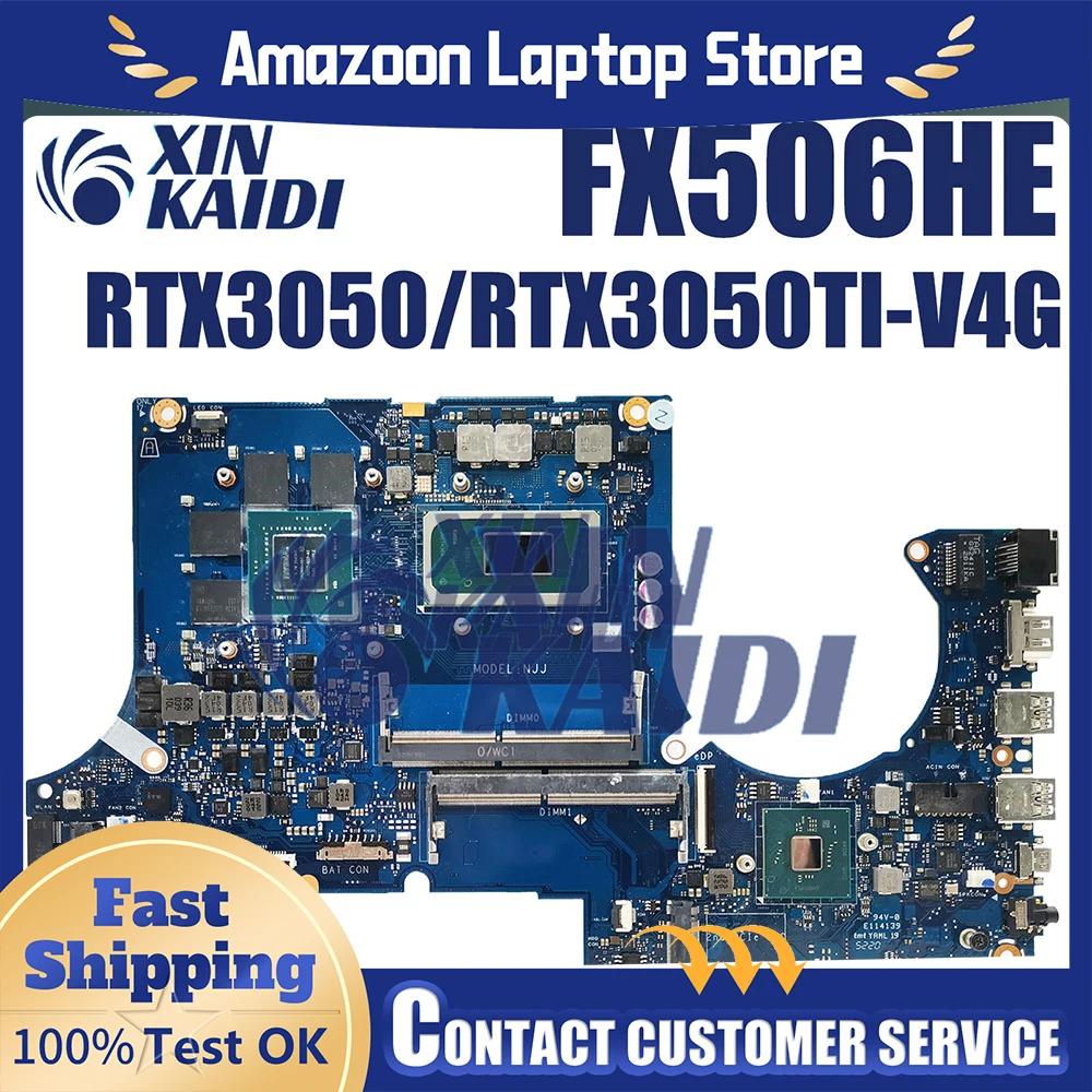 

For ASUS FX506H Laptop Motherboard DA0NJJMBAG0 SRKT1 i5-11400H RTX3050 GN20-P1-A1 Mainboard ROG TUF506H TUF706H 100% tested