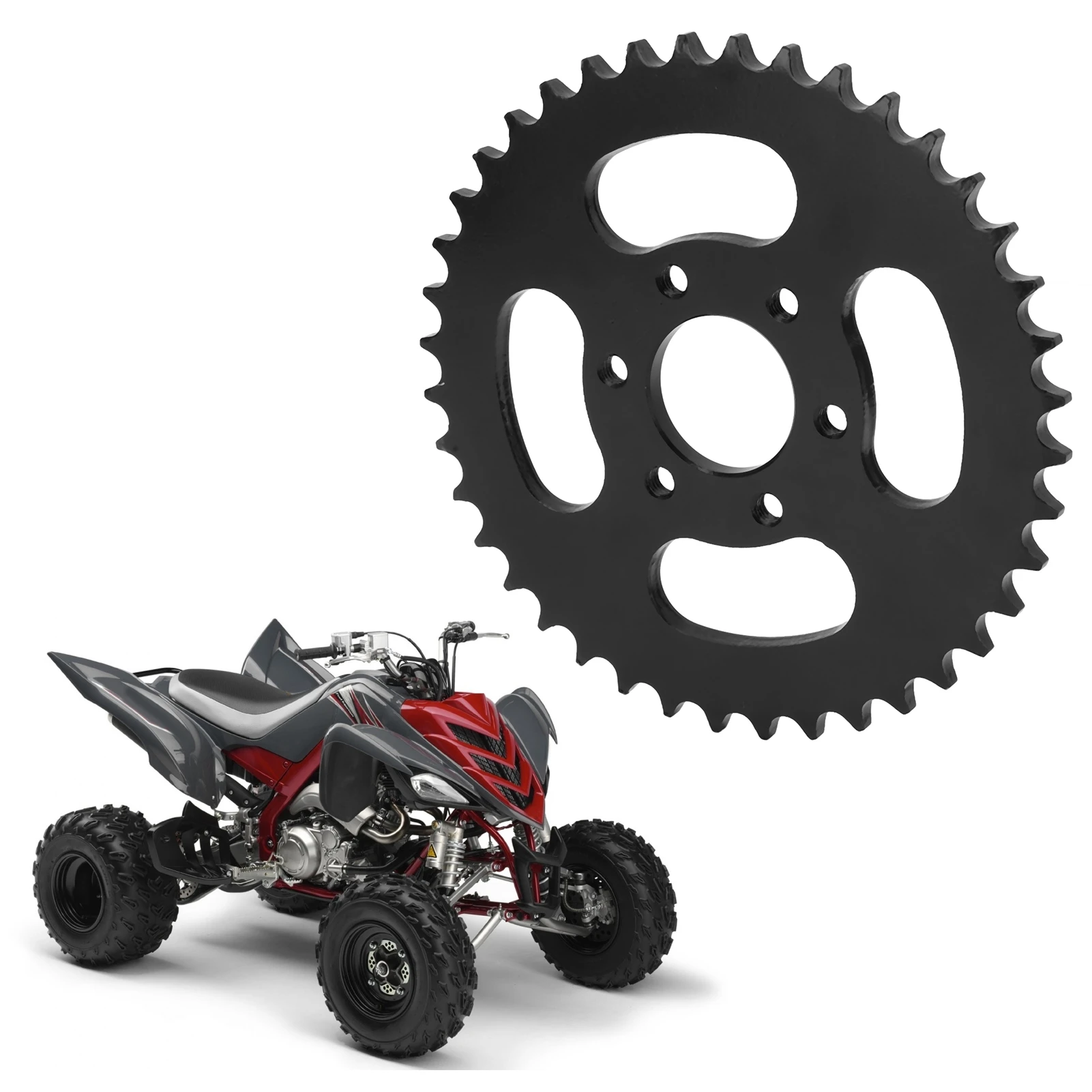

Motorcycle Rear Sprocket Rear Chain Sprocket 37mm Inner Hole Black 6 Holes 428 40T Stainless Steel for 4 Wheel ATV Quad Bike