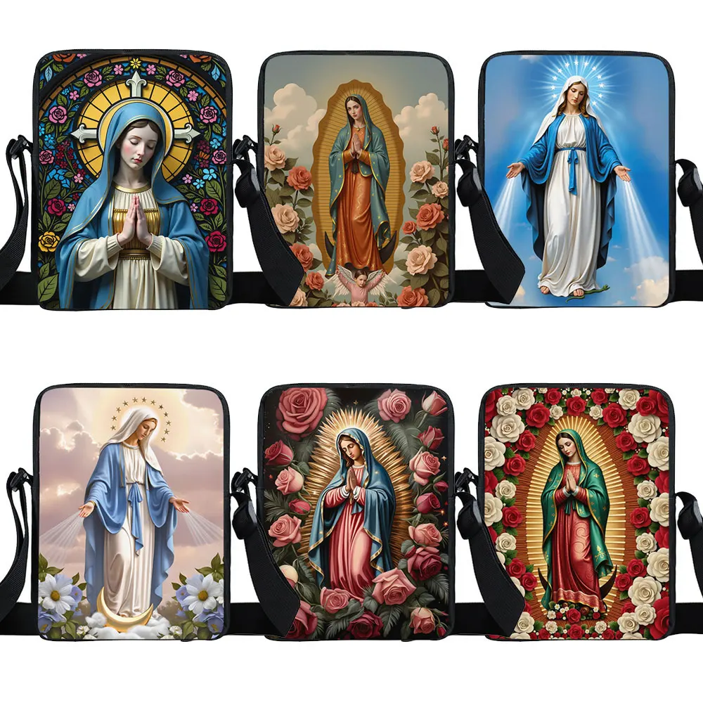 

Holy Virgin Mary Print Crossbody Bag Lady of Guadalupe Women Messenger Bags Shoulder Bag School Tote Handbag