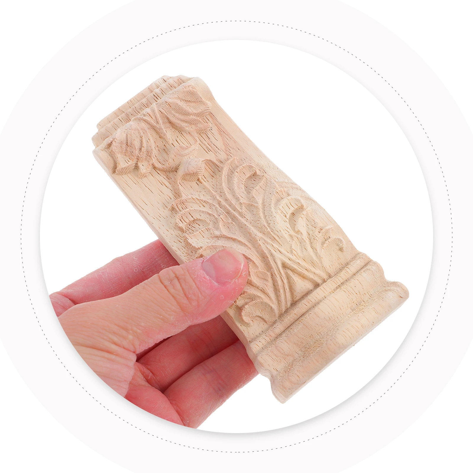 2pcs Wooden Roman Column Pillars European Corner Corbels For Doorway Wood Carved Onlay Appliques Decorative Furniture Molding