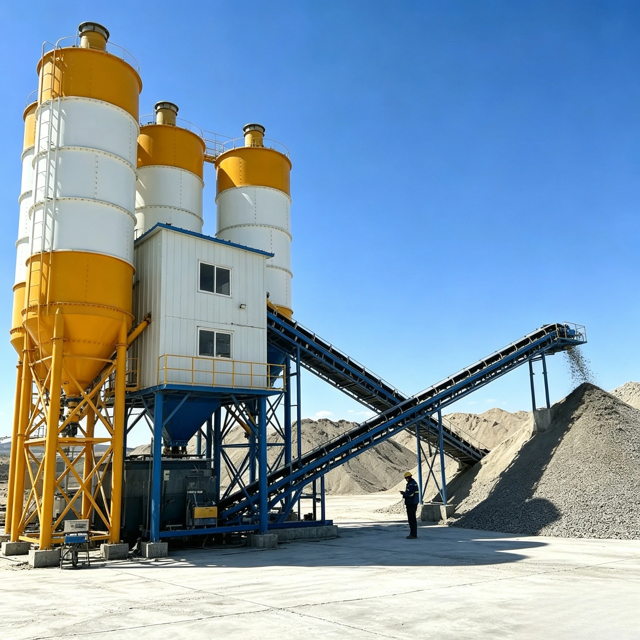 Engineering & Construction Machinery Durable Concrete Precast Plant Full Auto Control Mixer Concrete Mixing Station Customized