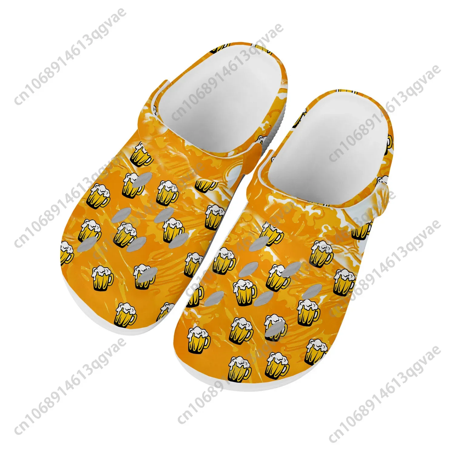 

Beer Unisex 3D Print Home Clogs Custom Water Shoes Mens Womens Teenager Shoe Garden Clog Breathable Beach Hole Slippers White