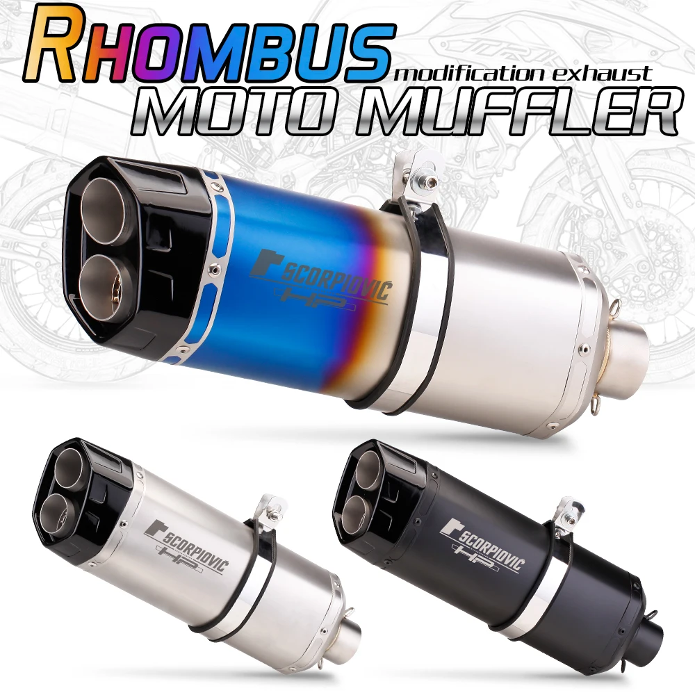

51mm Motorcycle Exhaust Muffler Escape Moto For GSX8S CB400F MT03 DUKE1290 NSS750 XSR155 NMAX155 S8 With DB Killer Univ ersal