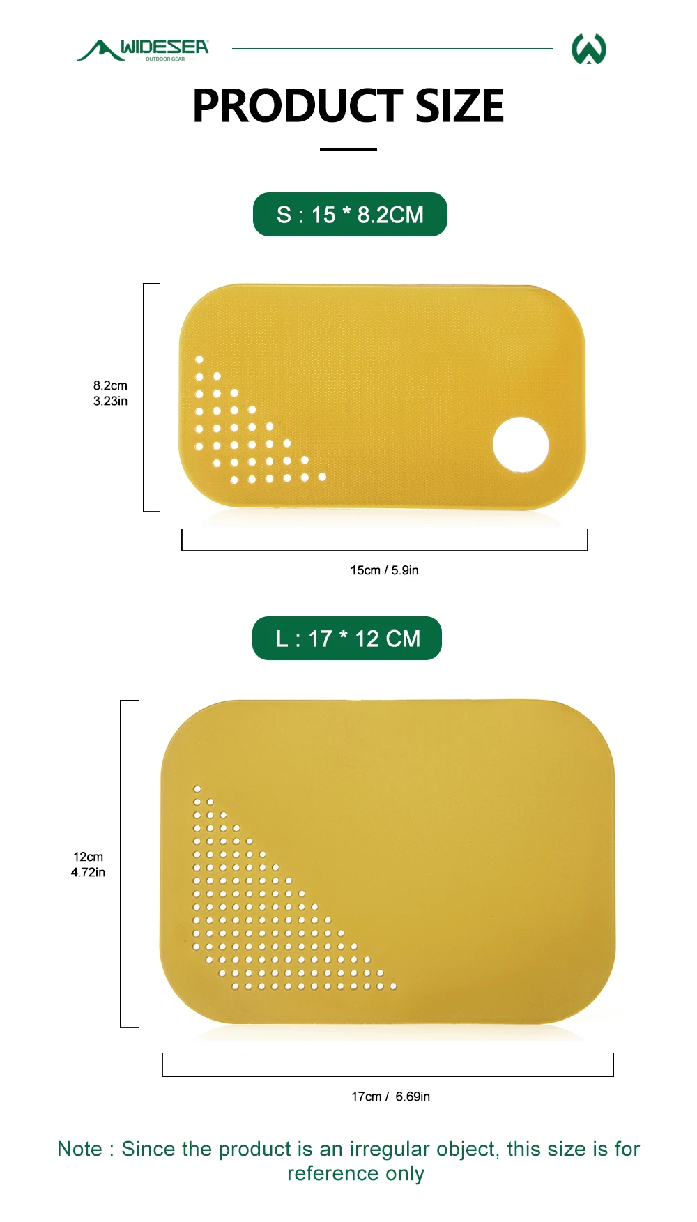 Widesea Tragbares Kunststoff-Schneidebrett, BPA-frei, kompakt, leicht, Schneidebrett für Camping, Küche, Picknick, Kochen im Freien – Detail 3