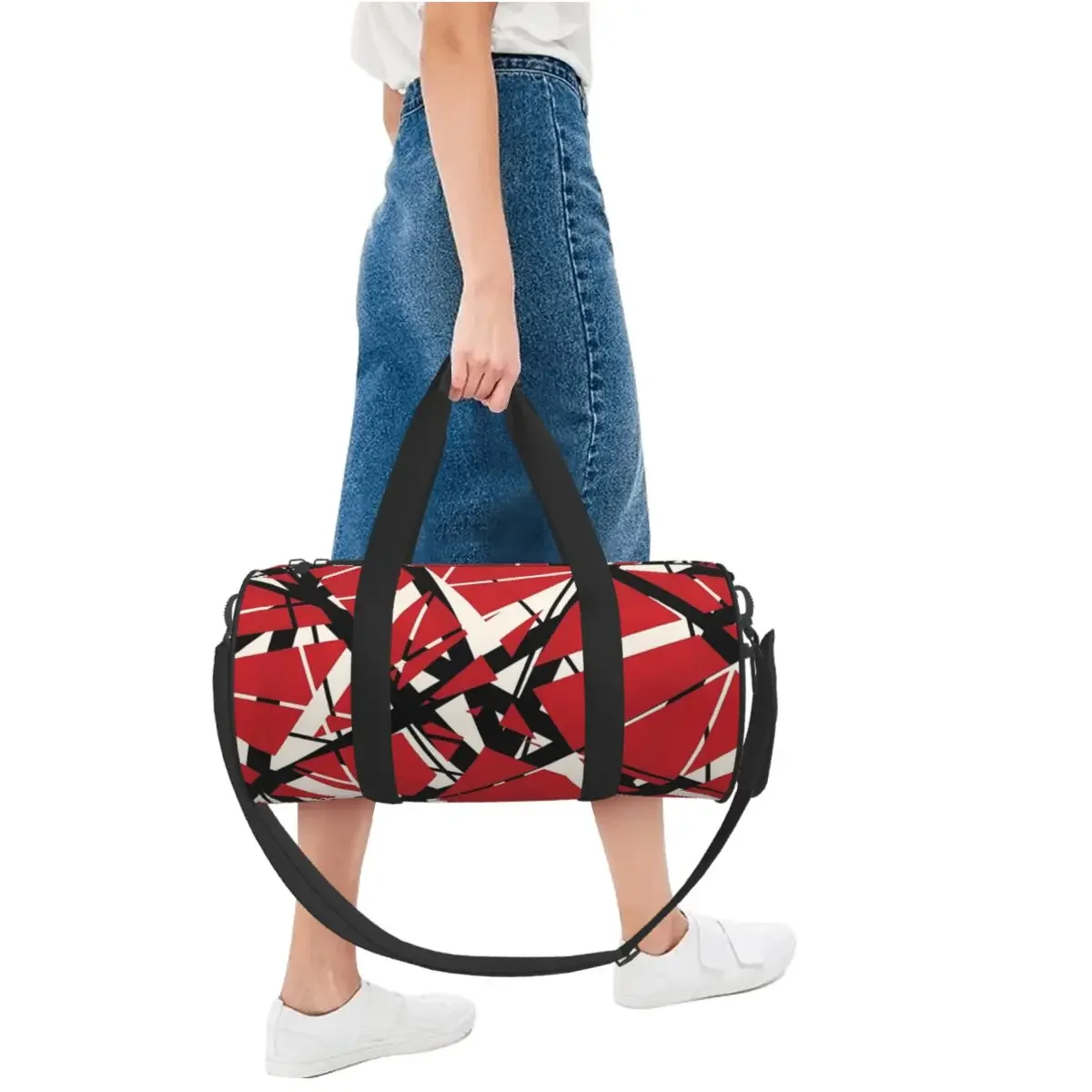 EVH Authentic Stripes Design Large Duffle Gym Bag Multi-Functional Duffle Travel Bags Handbags Fitness bag