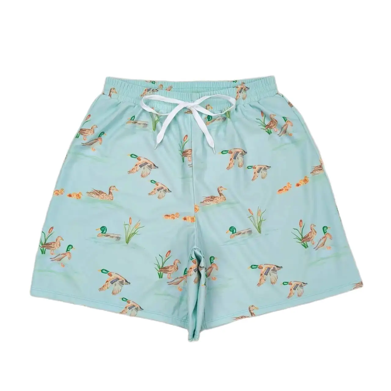 S0428 Fashionable And Good-Looking Adult Male Shorts Duck Light Green  Print With  Swimming Pants Children Clothes