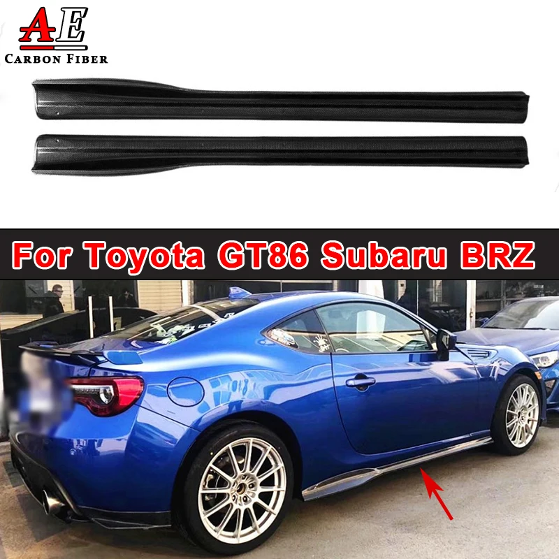 

For Toyota GT86 Subaru BRZ Carbon Fiber Side Skirt Splitter Lip Diffuser Spoiler Apron Extension Wing Body Kit Car Accessories