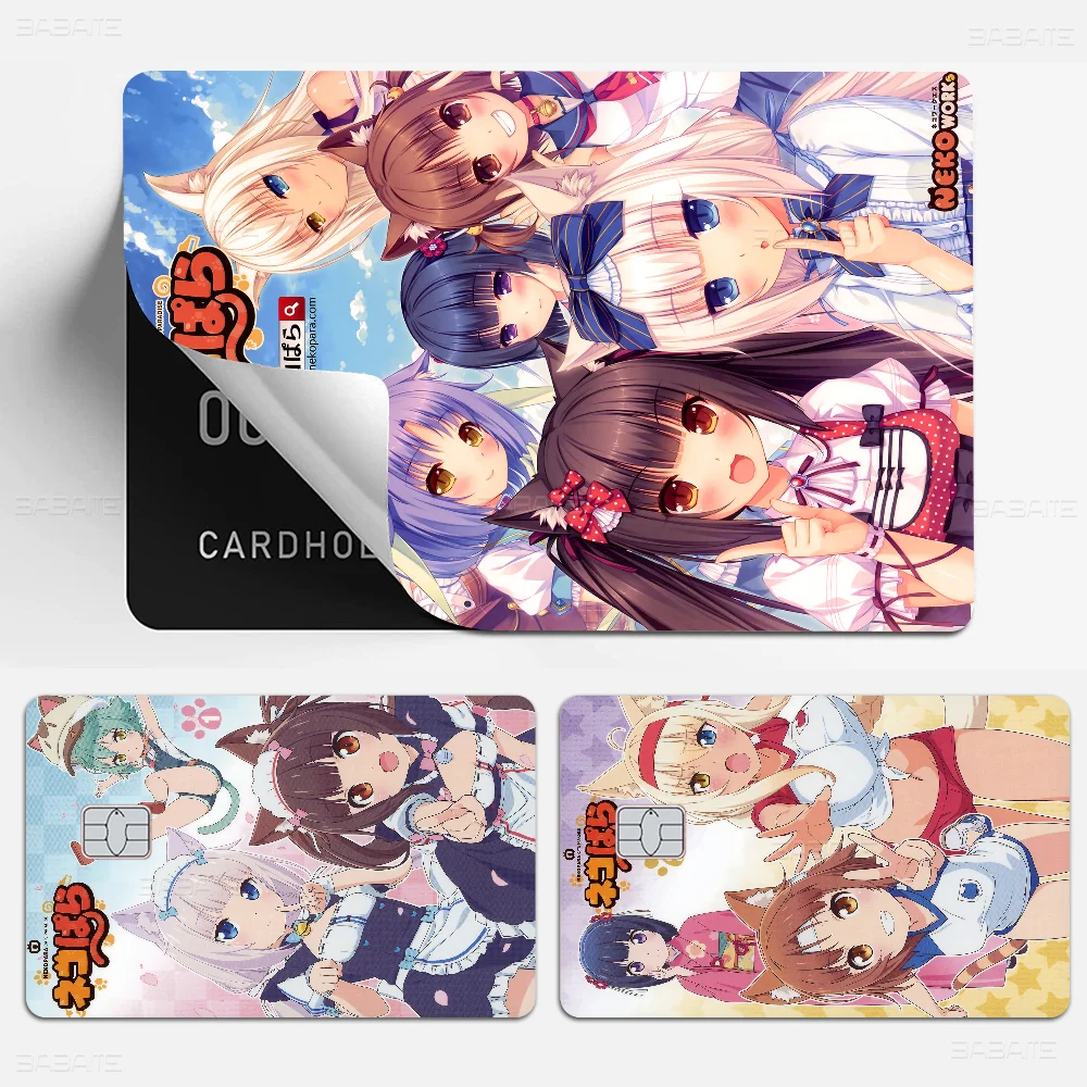 Nekopara Neko Para Chocola Vanilla Game Film Cover Sticker Case For Small Chip Credit Debit Card Front Side