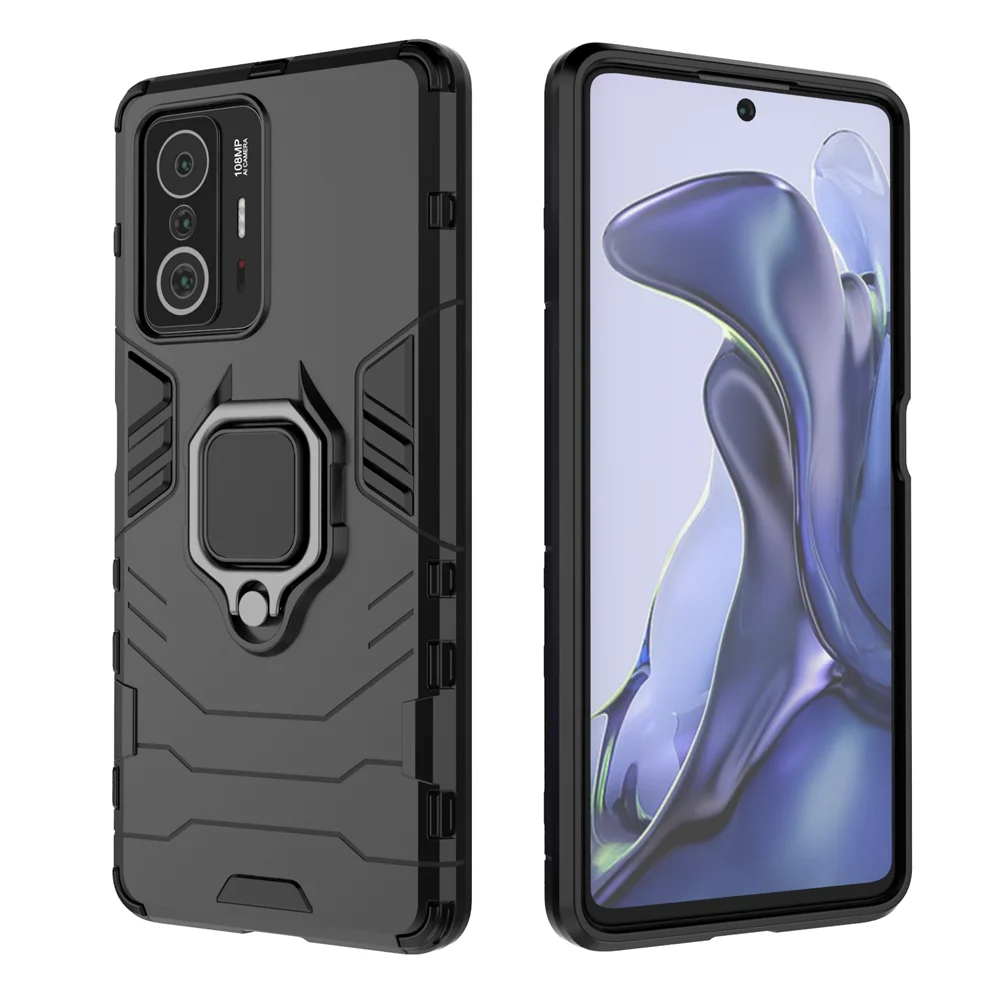 حافظة لهاتف Xiaomi Mi 11T Fusion Ring Armor لهاتف Xiaomi Mi 11T Pro غطاء حماية كامل مضاد للسقوط
