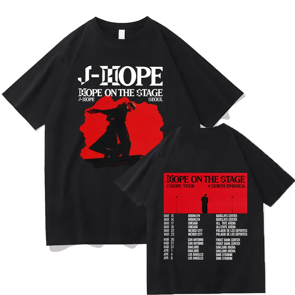 J-Hope Hope on The Stage Tour Tshirts Women Men Streetwear J Hope World Tour Cotton Tees Summer O-Neck Short Sleeve Casual Tops