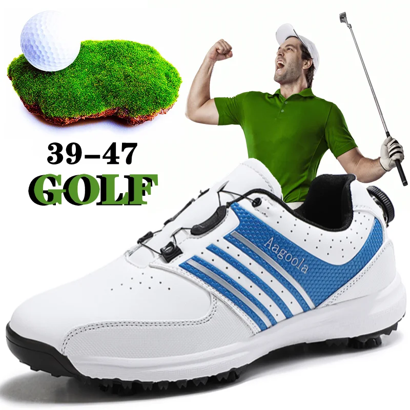 

New Men's Spiked Golf Shoes Rotating Buttons Men's Professional Golf Shoes Outdoor Sports Training Shoes