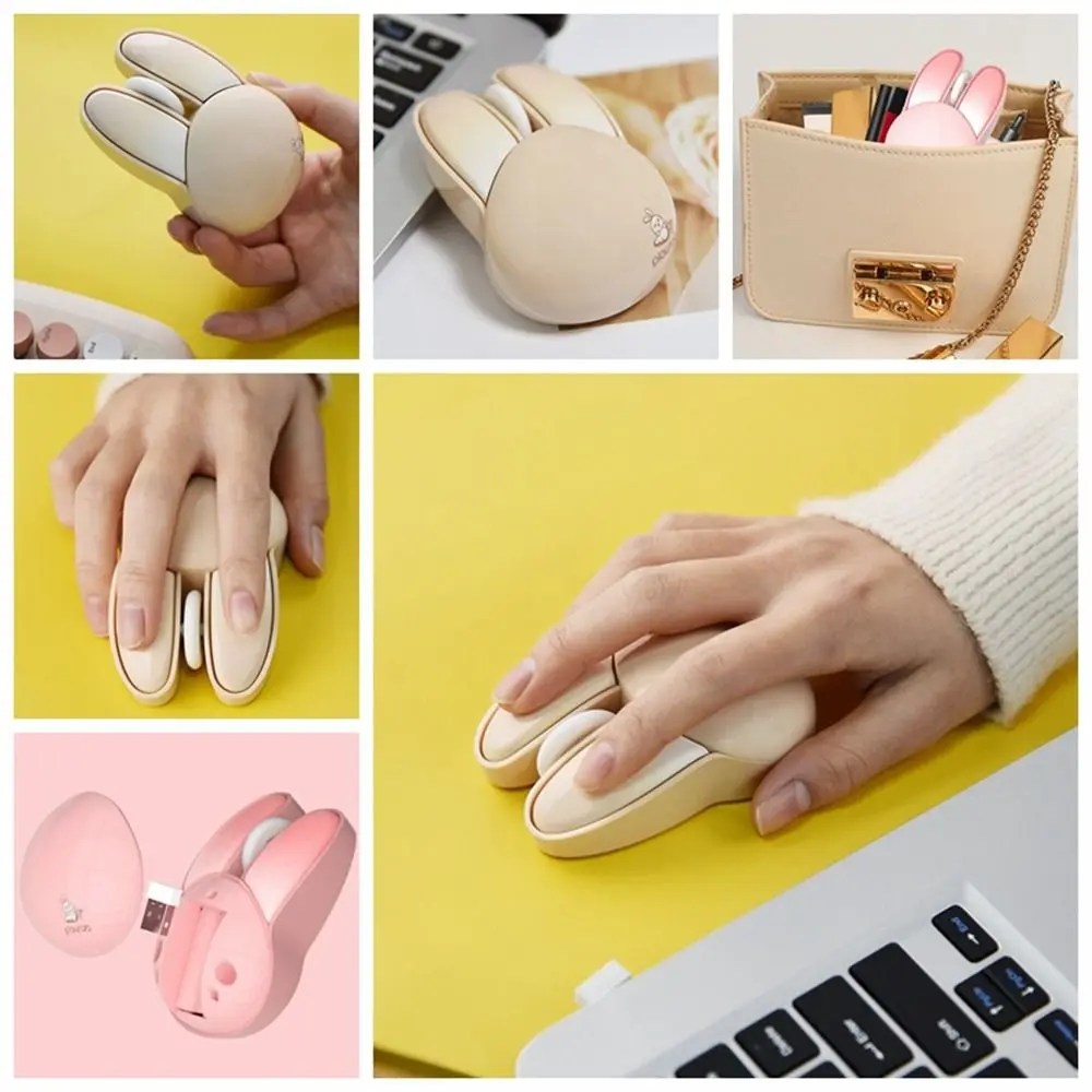 

3 Keys Wireless Mouse Kawaii Cartoon Mute Buttons Mute Mouse USB Receiver 2.4Ghz Rabbit Shape Mice Computer Laptop