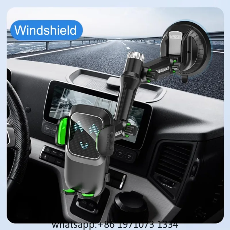 Universal Suction Cup Car Phone Mount with Sticky Gel Pad for Windshield Dashboard Window