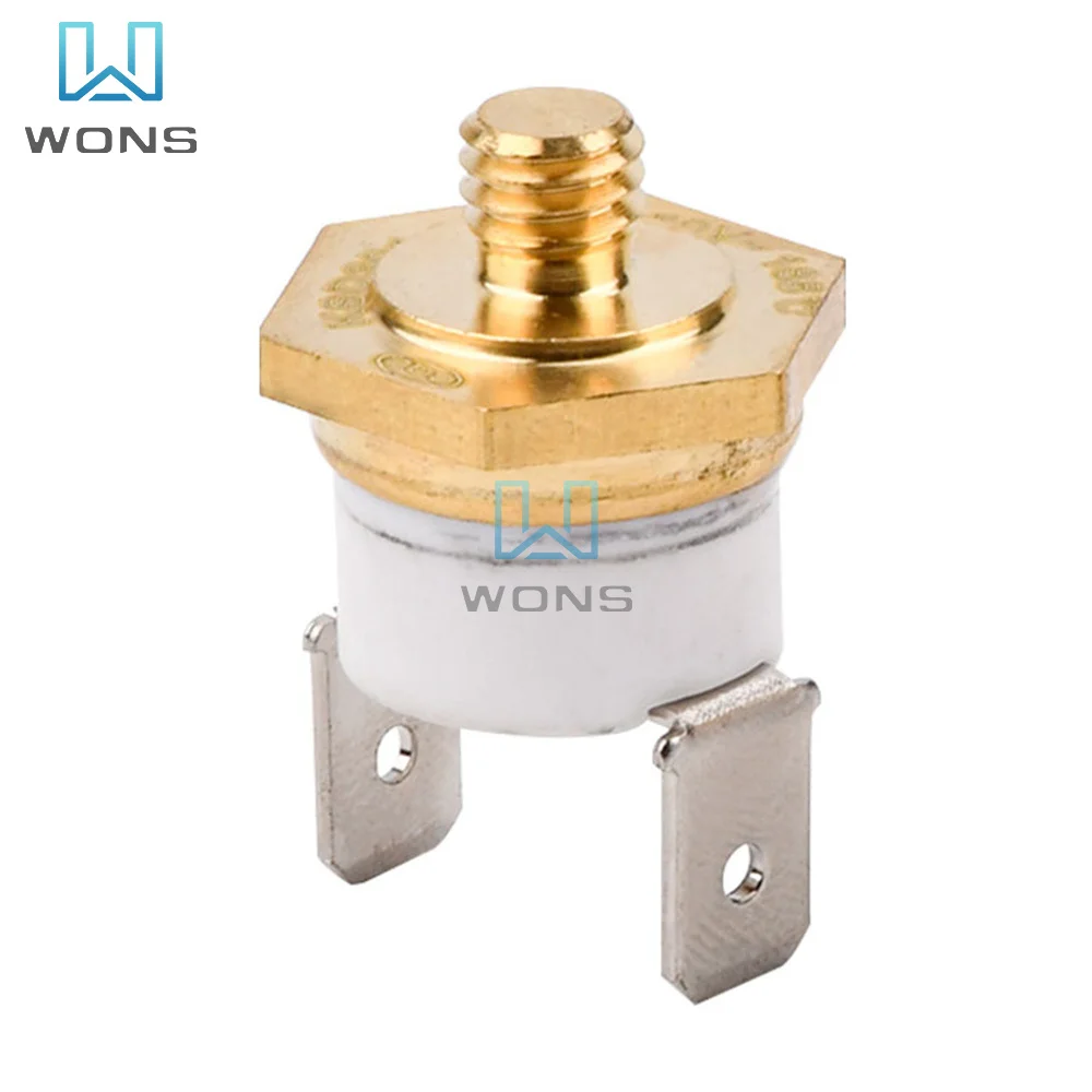 M6 Normally Closed KSD301 180 Degree Bakelite Temperature Switch Thermostat Sensor Thread-in Brass Probe Switch Accessories 10A