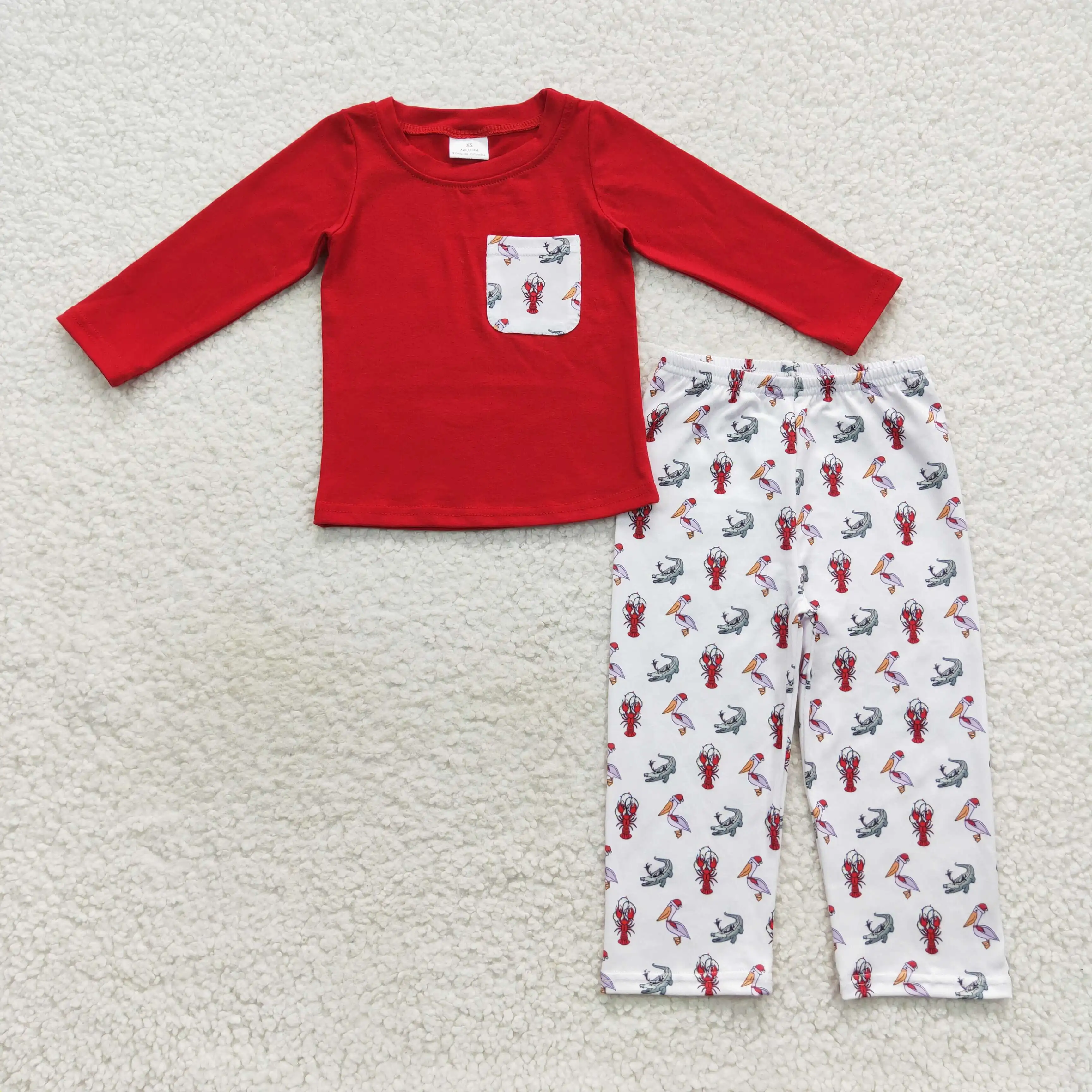 

Wholesale Baby Child Lobster long sleeve trousers Suit Kids Children Spring and Autumn Boutique Clothing