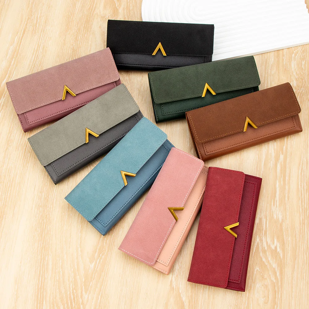 New Women's Wallet Fashionable and Simple Women's PU Long Wallet Wallet Wallet with Multiple Card Slots, Hand-held Bag