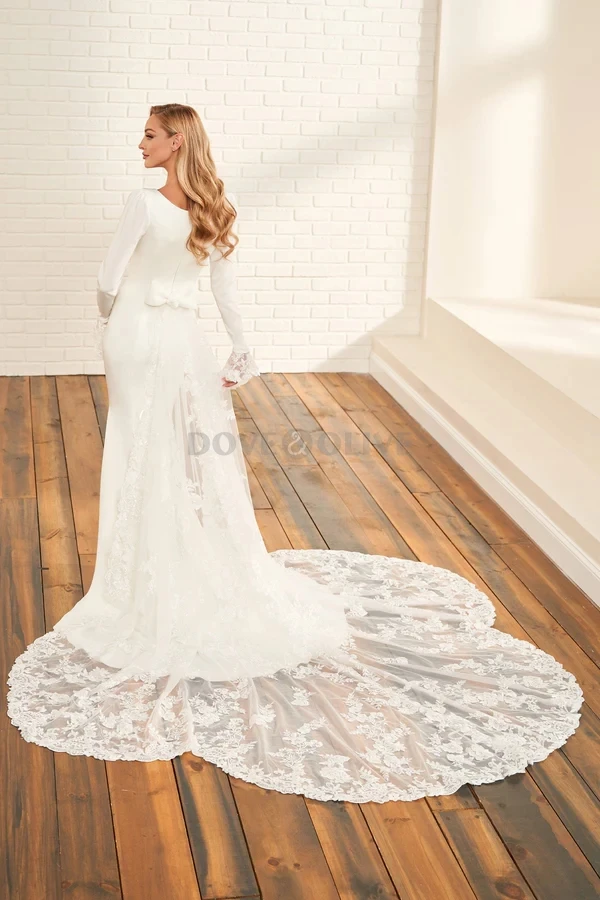 

Lace Appliques Bride Trail Wedding Tulle Train Detachable Accessory Photography Party Wedding Bridal Accessories
