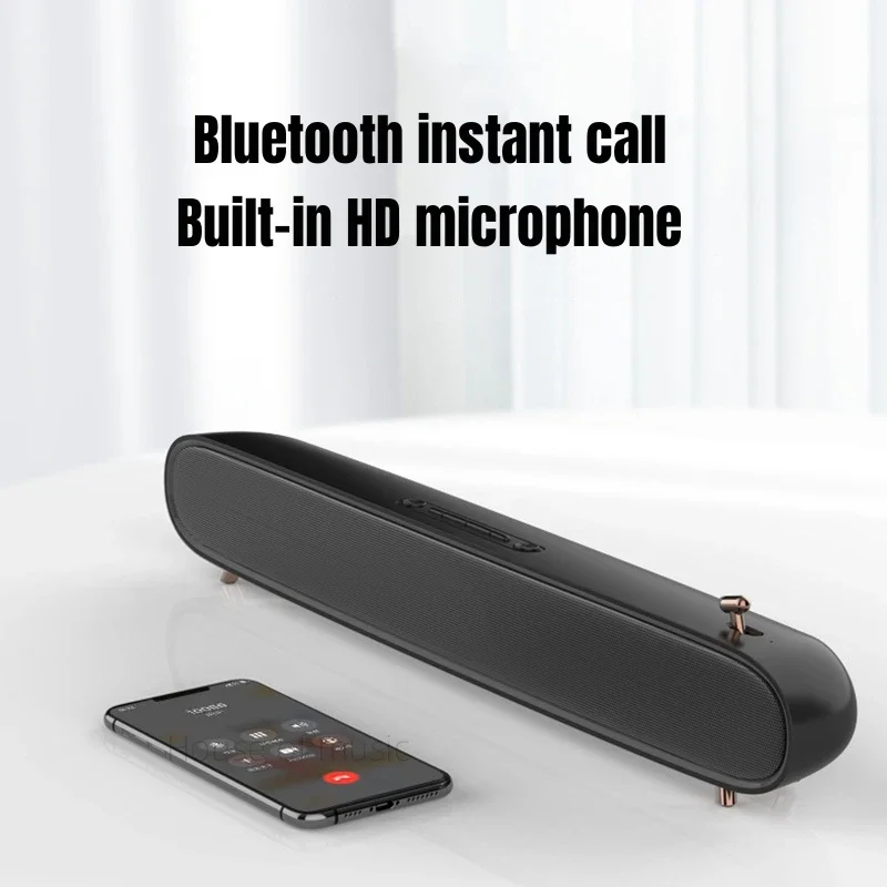 2400mAh Long-Lasting Battery Wireless Bluetooth 5.0 Soundbar 4 Unit HIFI Speakers Noise Reduction for Home Office Phone Computer view 4