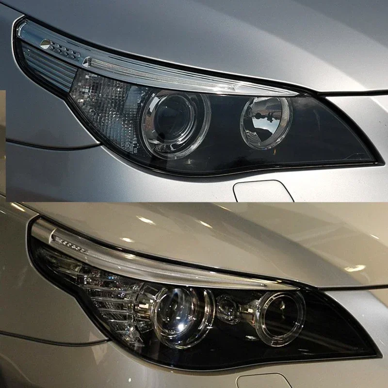 For BMW 5-Series E60 2004 2005 2006 2007 2008 2009 2010 Car Front Headlight Transparent Protective Cover Decoration Accessories