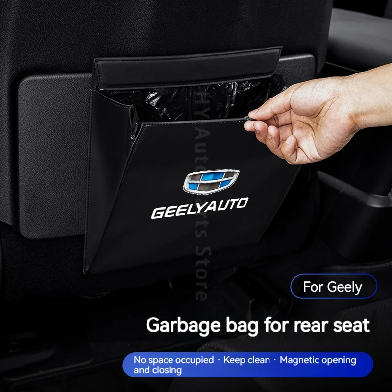 For Geely Coolray Atlas Boyue Emgrand Borui Special suede garbage bag for car rear seats leather storage bag waterproof durable