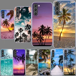 Summer Beach Scene at Sunset on sea Palm Tree Phone Case for Samsung A16 A17 A26 A36 A37 A56 A57 A12 A22 A32 A52S A07 A06 A02S A
