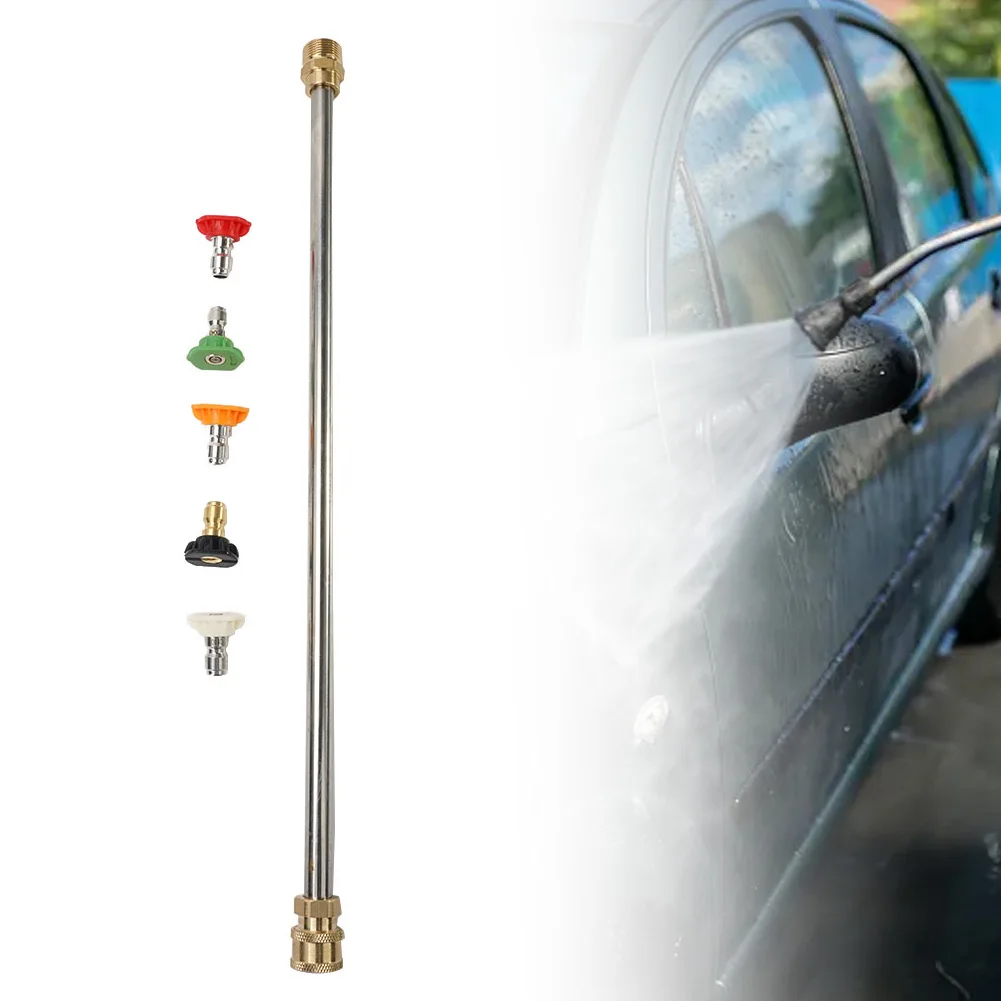 

Pressure Washer Spray Wand 16 Inch with 5 Quick Release Nozzles for M22x14mm Gas and Electric For Power Washers