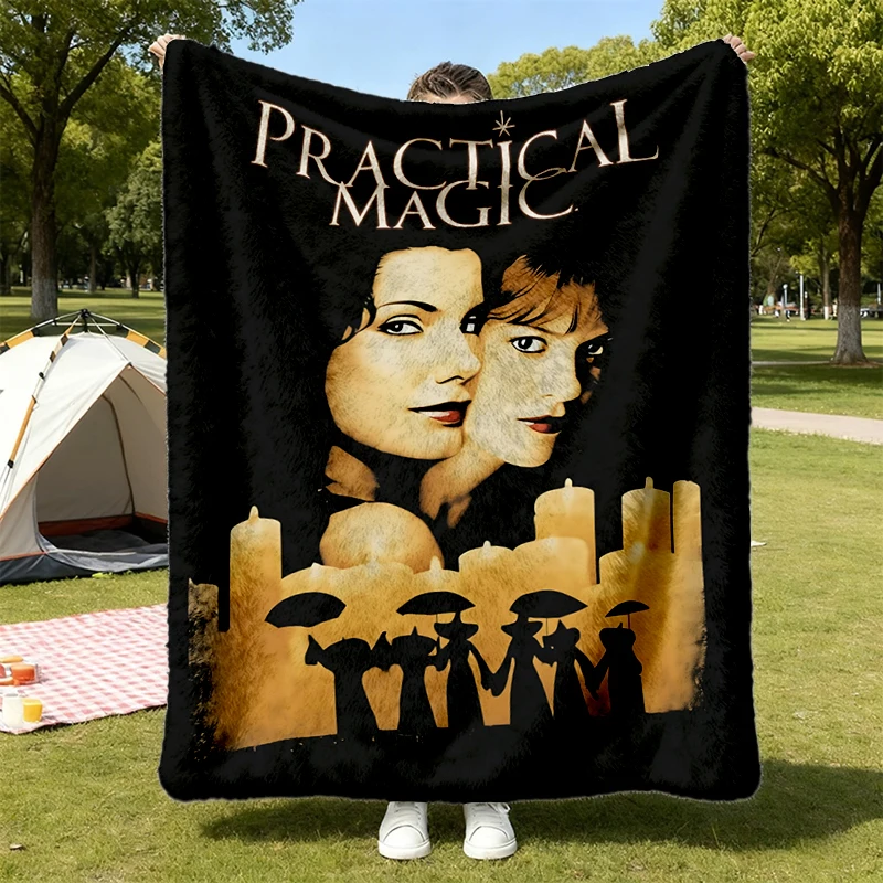 Practical Magic 1998 Cozy Blanket, Vintage Witch Movie Warm Blanket, Halloween Midnight Margaritas Soft Blanket, Witchy