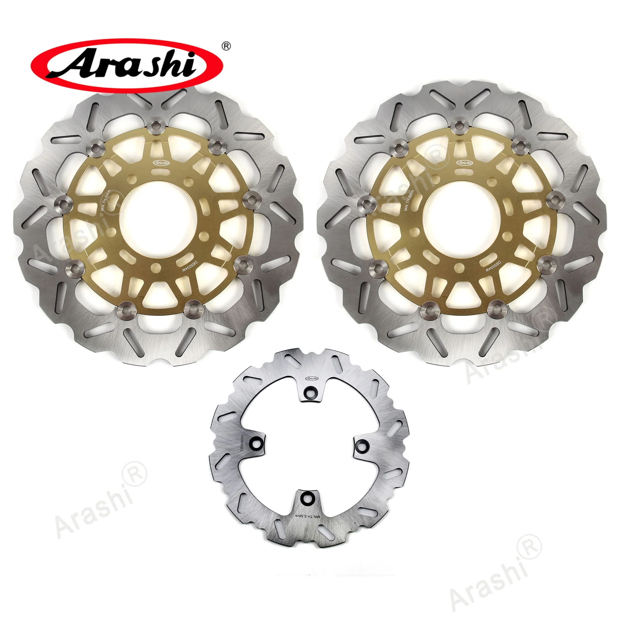 Arashi 1 Set For KAWASAKI VERSYS 1000 2012 2013 2014 CNC Front Rear Brake Disc Brake Rotors Z750 / Z750 ABS 2007-2012
