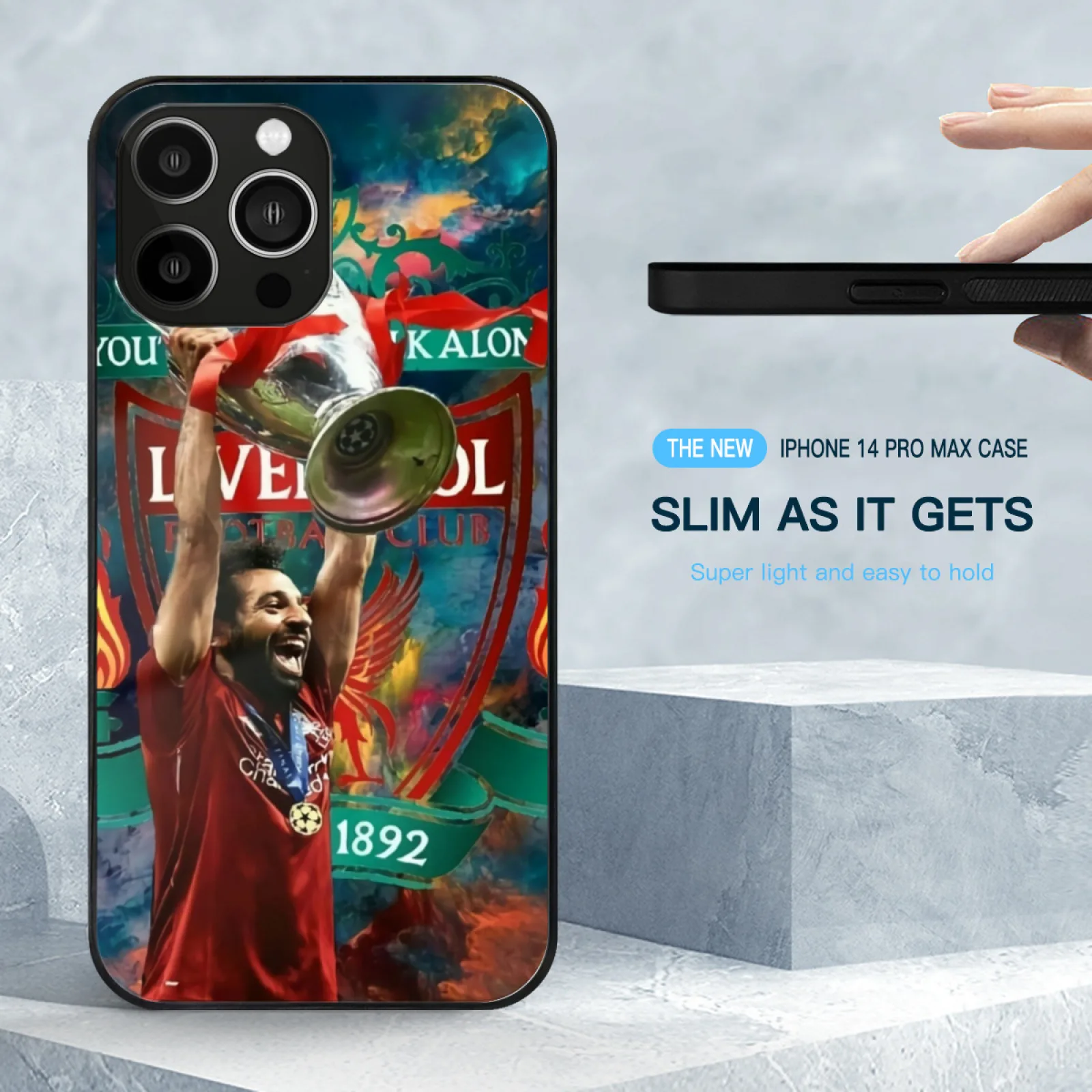 Wallpaper Mosalah Illustration Soft Glass Case For Iphone 15 14 13 12 11 Pro X Xs Xr 7 8 Max Mini Cover Mohamed Salah Mohamed