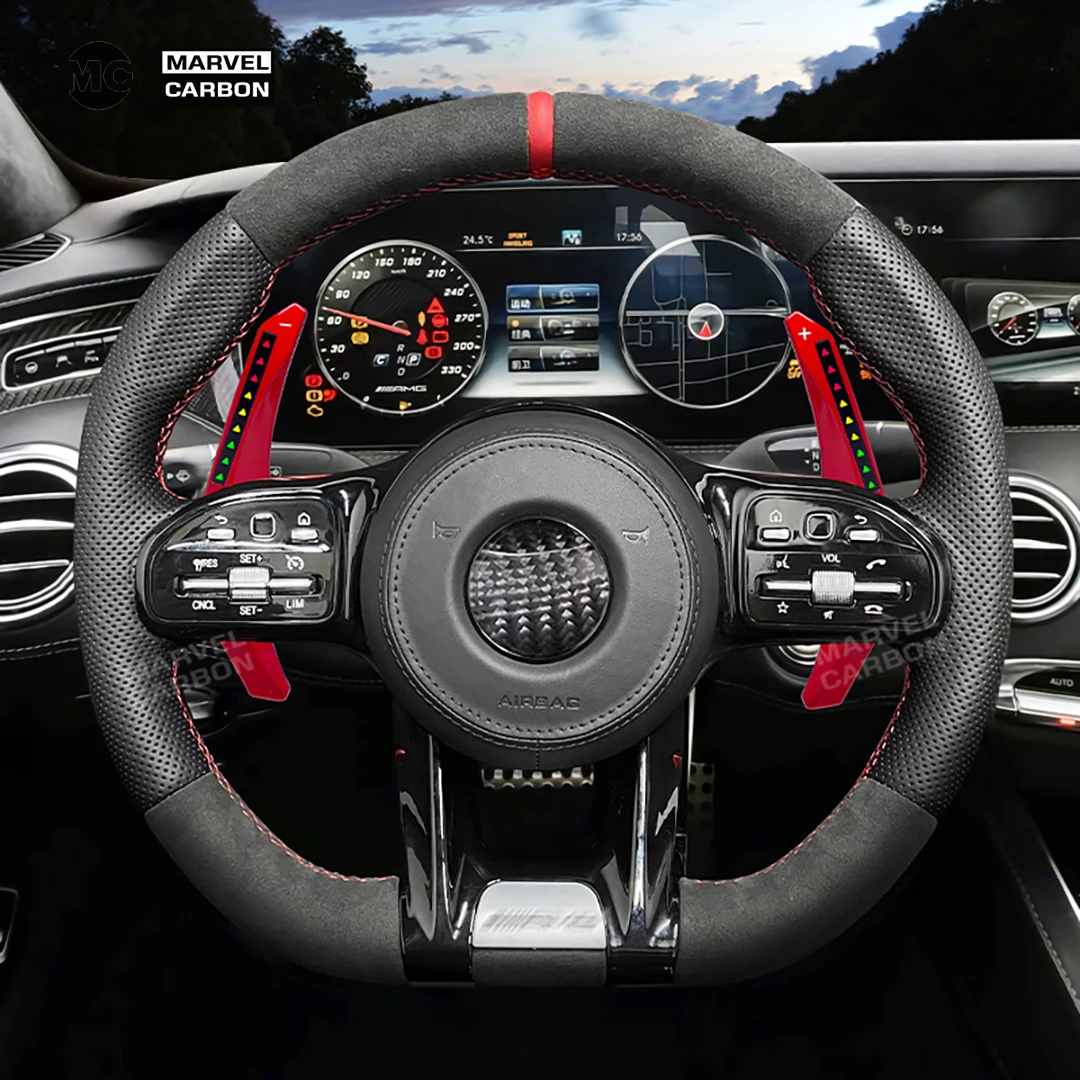 

MC светодиодный рычаг переключения передач на руле для Benz AMG W222 204 213 205 E G Mercedes Paddle Shifter