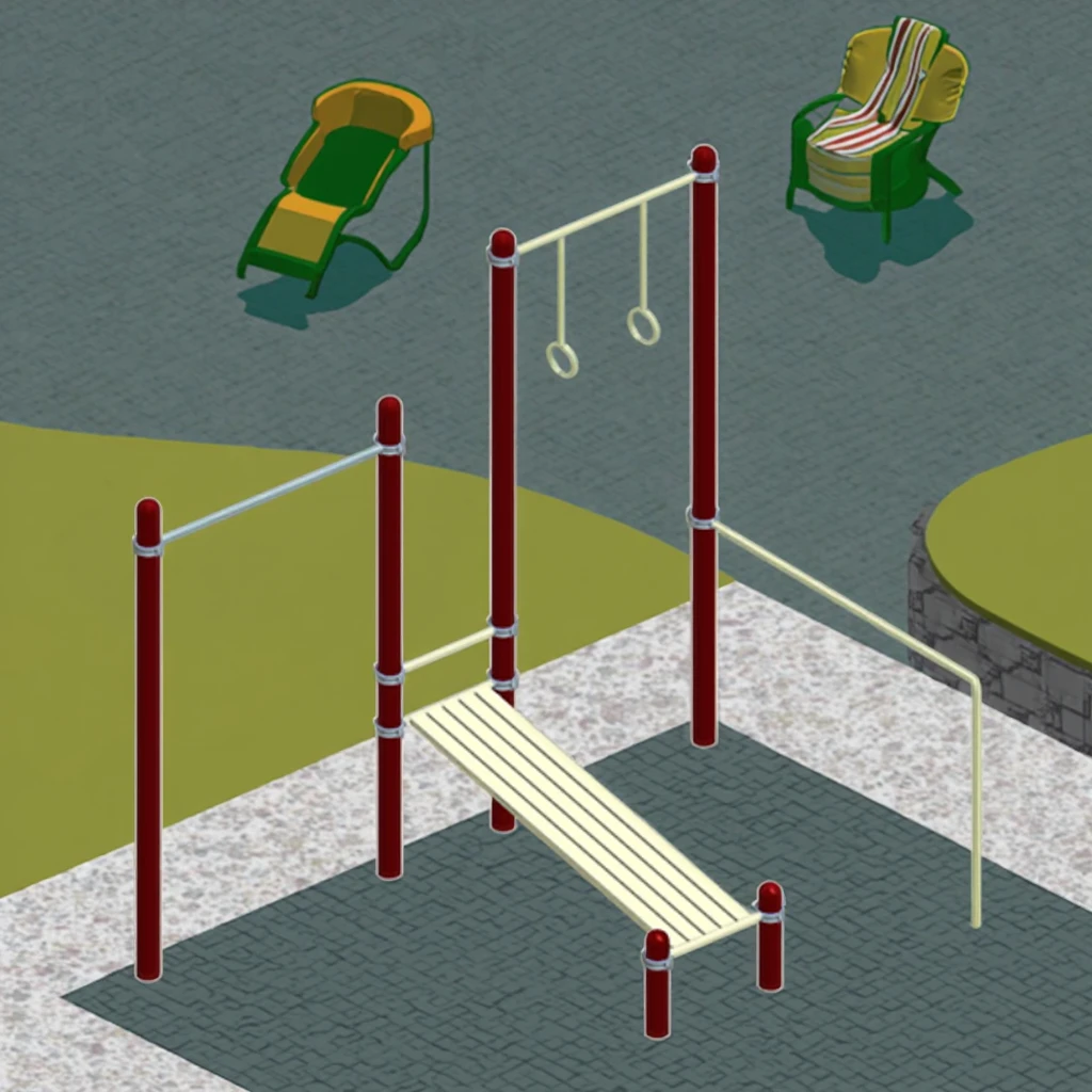Steel Monkey Bar Climbing Frame Outdoor Gym Park Fitness Equipment Workout