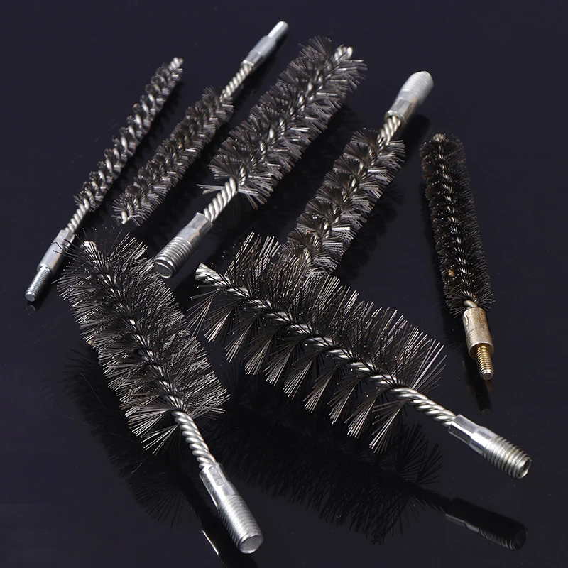 1PC Chimney Cleaning Brush For Pipe Cleaning Polishing 10-50mm Threaded Wire Brush Metal Handle Stainless Steel Brush