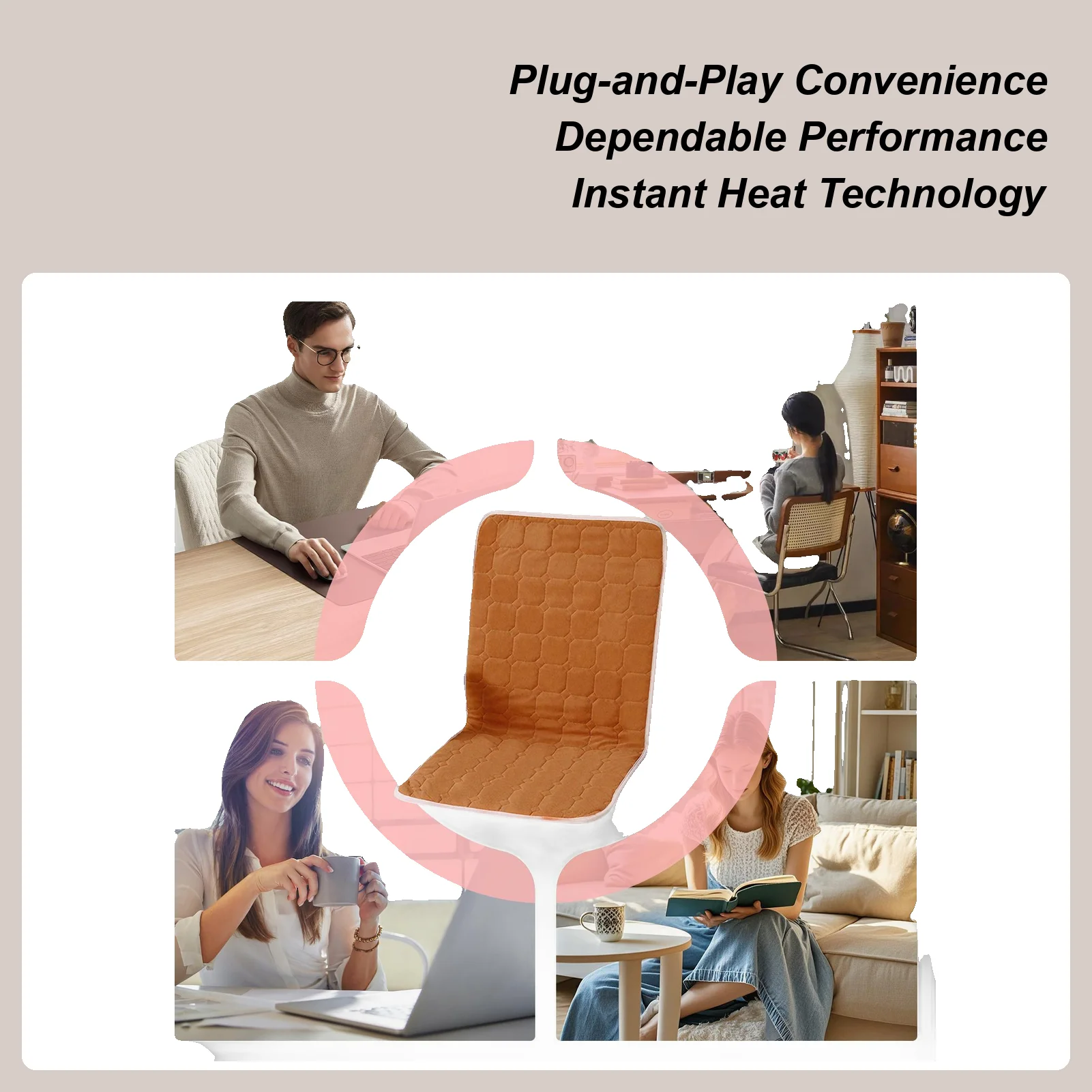 

Heated Cushion 9 Temp Settings Heating Cover Plug-in Adjustable Heated Chair Cushion For Workplace Home Car Travel Driving Desk