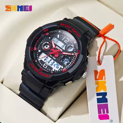 SKMEI Dual Display Dial Kids Watches Waterproof Outdoor Sports Children Watch Fashion Digital Quartz Wristwatch Relogio Infantil