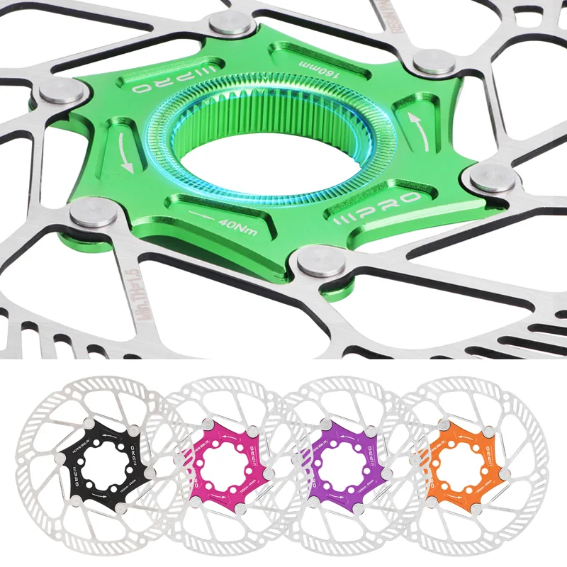 Iiipro serrure centrale 6 boulons Rotor de frein à disque ultraléger 140mm 160mm vtt frein Centerlock disques Rotors 6 vis vélo de route de montagne