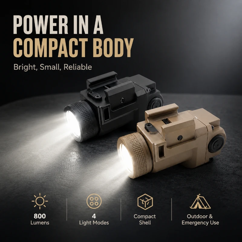 Small Size LED Torch Light With Fixed Bracket 800LM Brightness Adjustable Steady & Flashing Light Modes For Camping