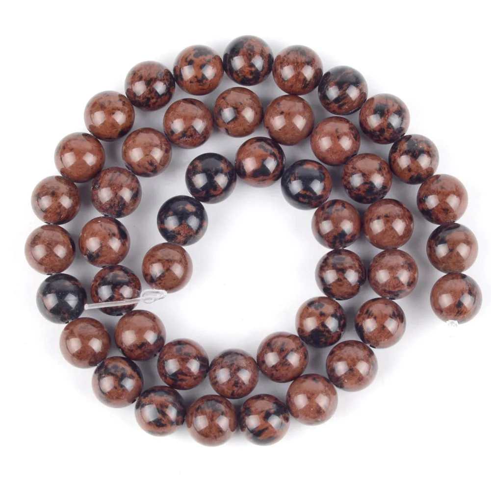 Natural Stone Beads Mahogany Jasper For Jewelry Making Round Loose Diy Accessories Bracelet Necklace 4-12mm 15inches