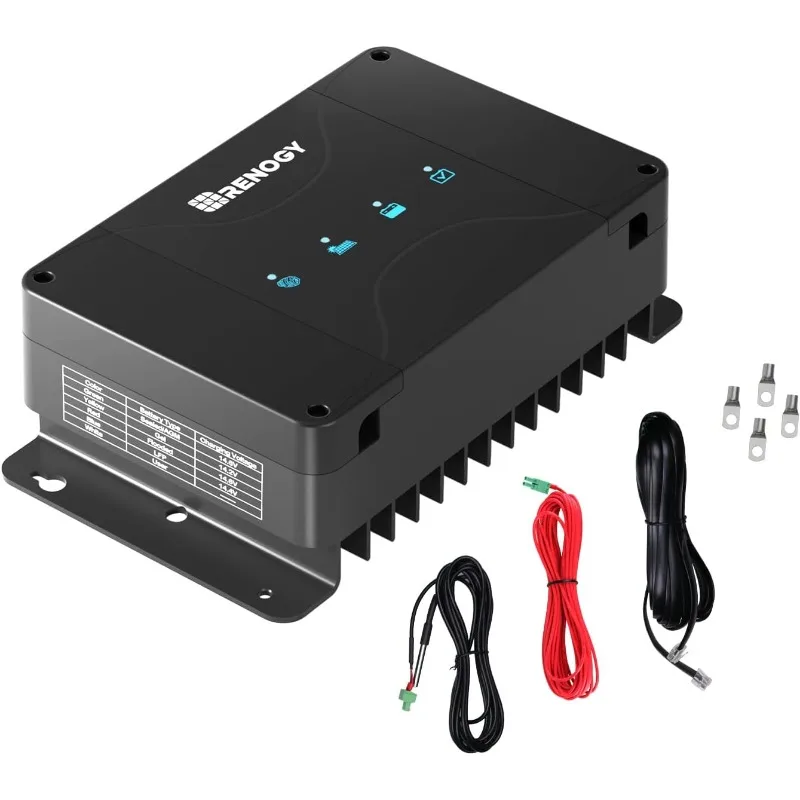 12V 50A DC to DC Battery Charger with MPPT, On-Board Battery for Gel, AGM, Flooded and Lithium Batteries,