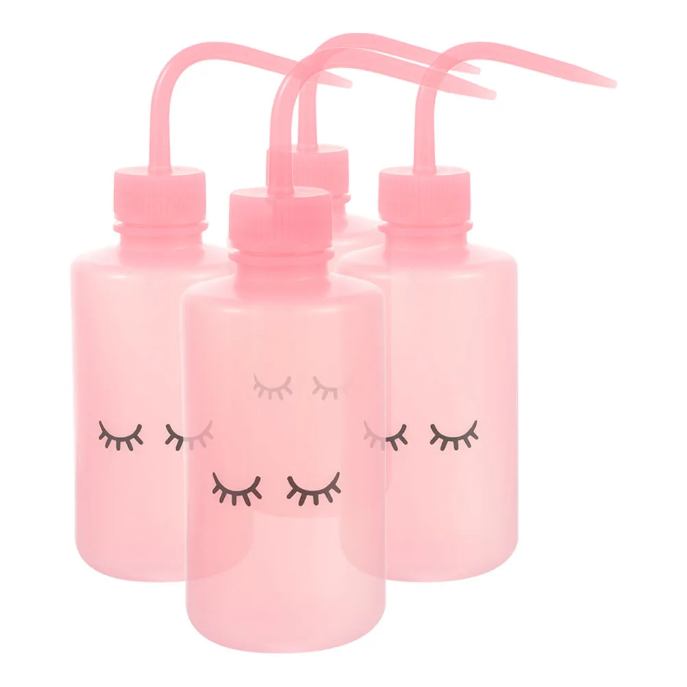 

4pcs Eyelash Cleaning Bottle 250ml Lash Washing Portable Squeeze Empty Grafting Bend Mouth Water Plants Storage