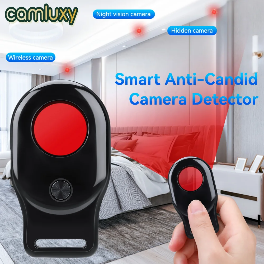 Camluxy Portable Anti Candid Camera Detector  Infrared Scanning For Outdoor Hotel Anti-Theft LED IR Alarm Hidden Camera Detector