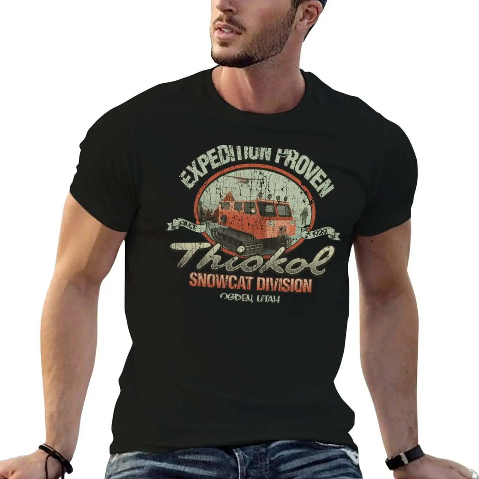 Thiokol Snowcat Division 1929 T-Shirt Basic Solid Tee for Daily Use