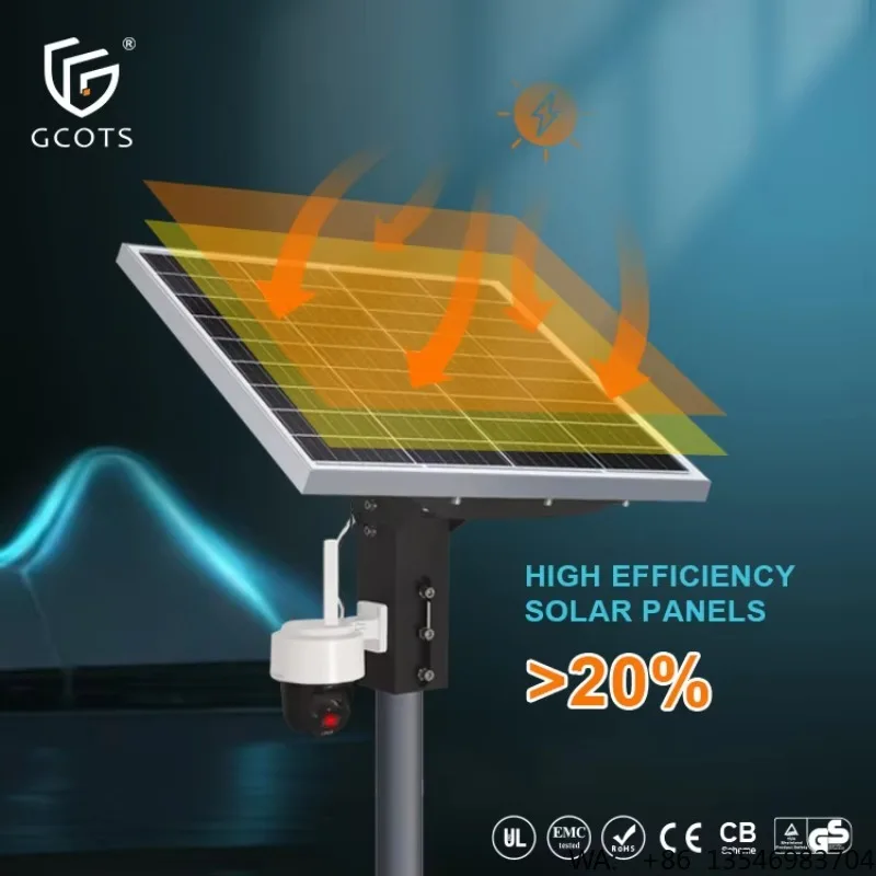 Outdoor Solar 8MP  Camera with PTZ 360-Degree View 4G SIM Security Camera with Solar Panel  for Outdoor Use