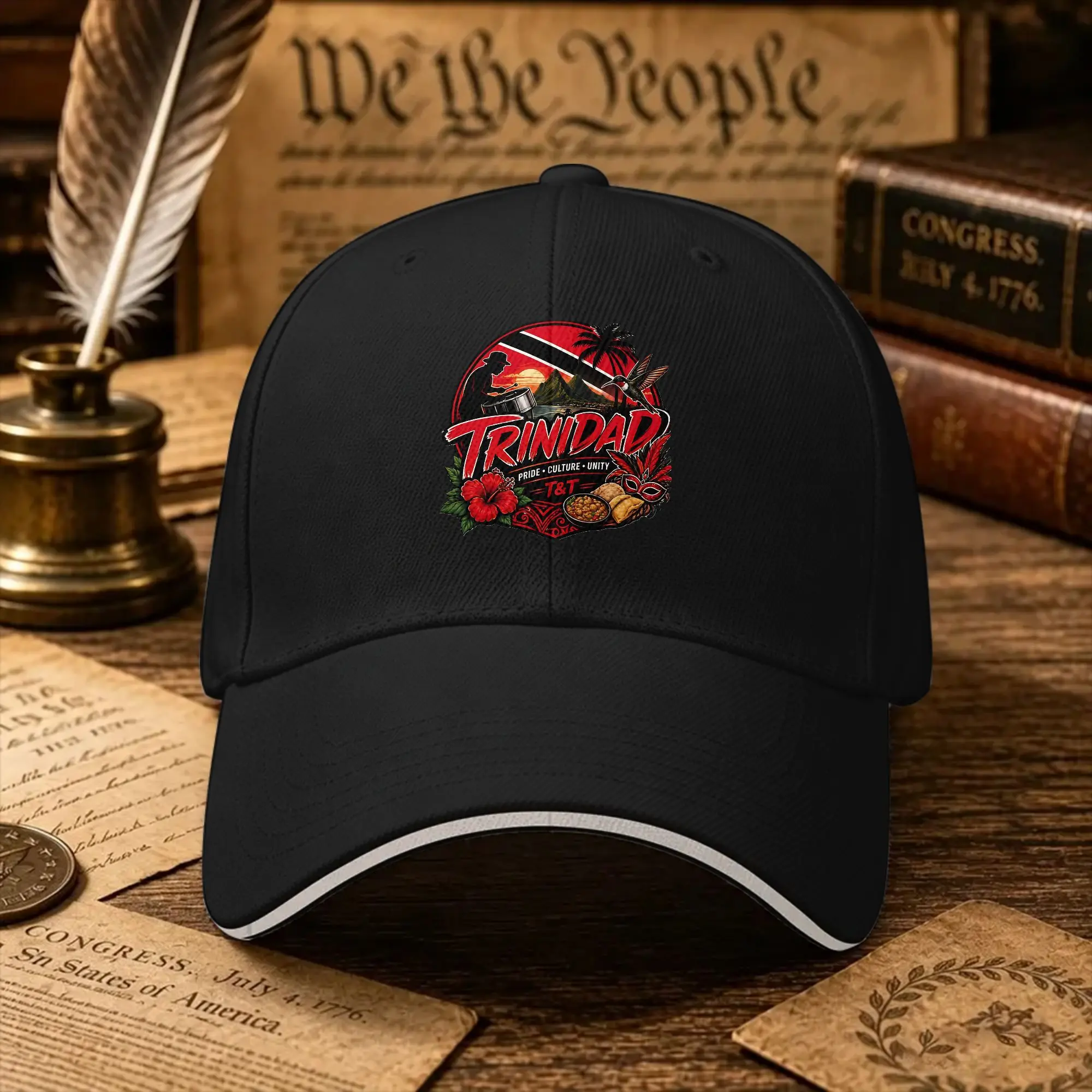 Casquette de baseball Trinidad Sun - Culture et Unité - Design ajustable pour homme adulte - Style streetwear et gym - Idéale pour l'été